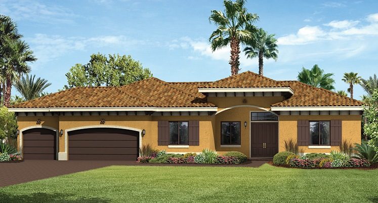 Rendering of a one-story Mediterranean-style Toscana home